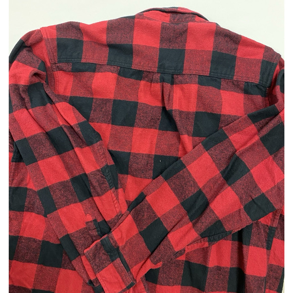 Field and Stream Shirt Men's XL Tall Heavy Flannel Red Black Plaid Button Up - Picture 7 of 10